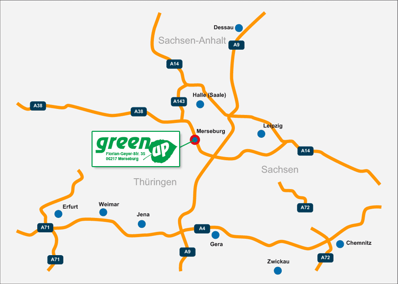 Green Up GmbH - Anfahrtskizze - Übersichtskarte 1
